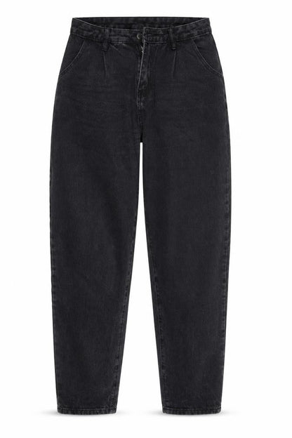Front view of SHEIN women’s black cotton straight jeans, size S, 29-inch leg regular