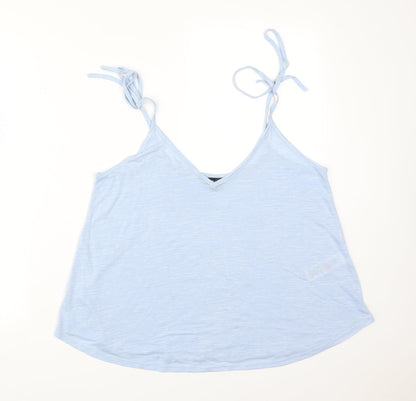 New Look Womens Blue  Polyester Camisole T-Shirt Size 12 V-Neck