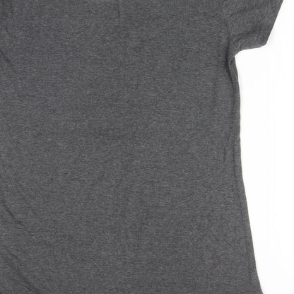 Brand and care label for Primark women’s grey solid polyester pyjama top, size S, - the deathly hallows