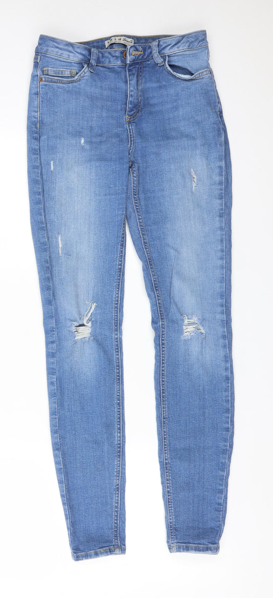 DENIM CO Womens Blue  Cotton Skinny Jeans Size 8 L29 in Regular