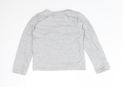 Primark Girls Grey  Cotton Basic T-Shirt Size 5-6 Years Round Neck  - COLLECT BEAUTIFUL MOMENTS