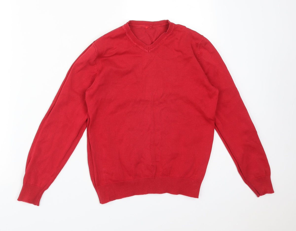 Additional front view of George boys’ red cotton pullover sweatshirt, size 9-10, years
