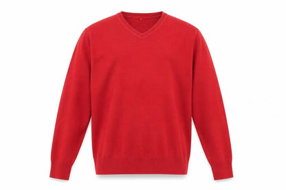 Front view of George boys’ red cotton pullover sweatshirt, size 9-10, years