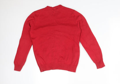 Back view of George boys’ red cotton pullover sweatshirt, size 9-10, years