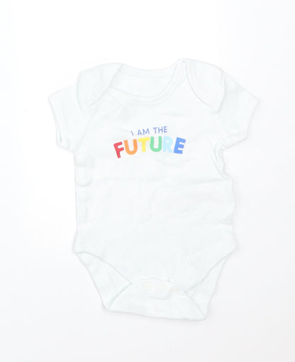 Primark Baby White  Cotton Babygrow One-Piece Size 0-3 Months   - I AM THE FUTURE
