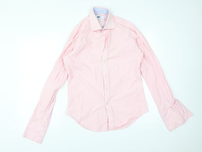 Mens UK Size 15.5 JOHN FRANCOME Pink  Button-Up Long Sleeve Casual Shirt