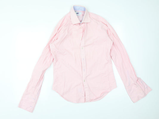 Mens UK Size 15.5 JOHN FRANCOME Pink  Button-Up Long Sleeve Casual Shirt