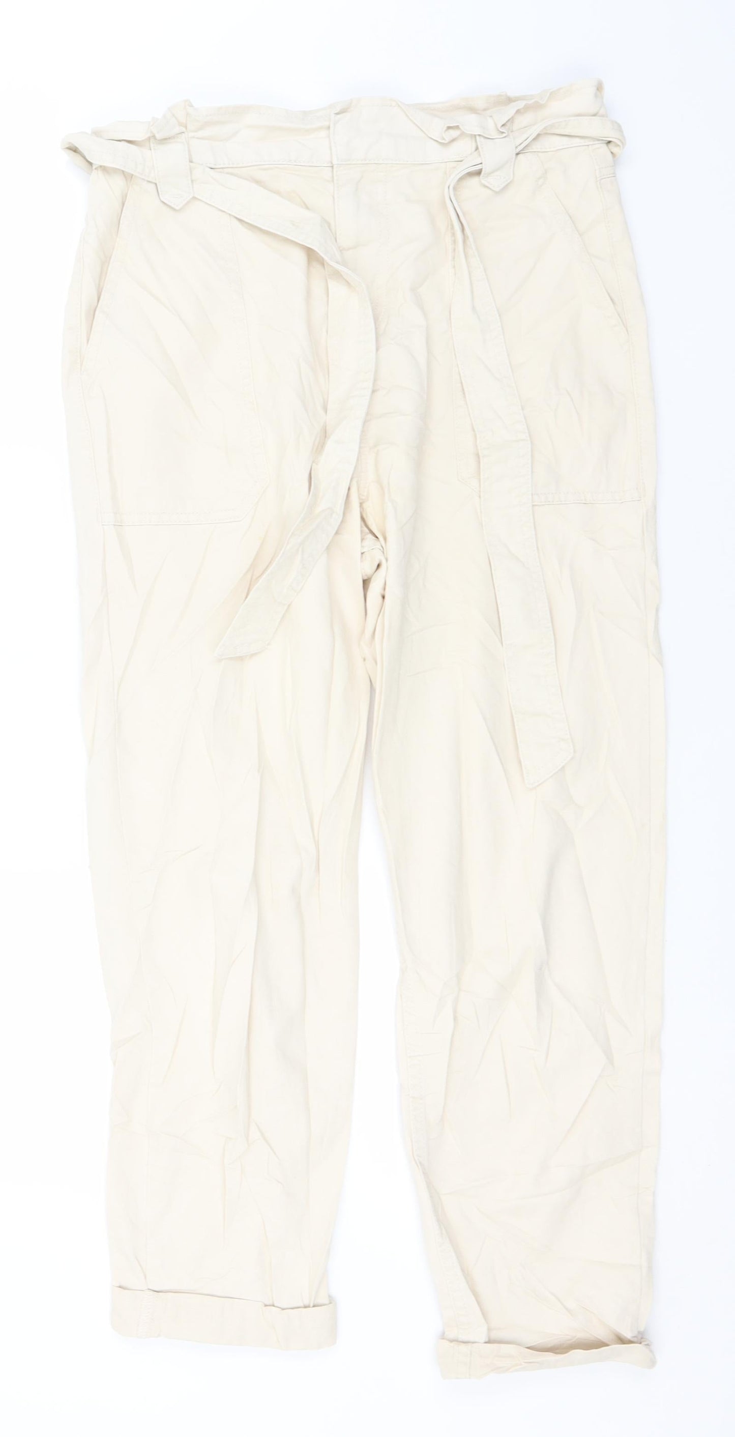 Womens UK Size 12 New Look Regular Fit  Ivory Trousers