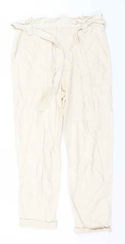 Womens UK Size 12 New Look Regular Fit  Ivory Trousers
