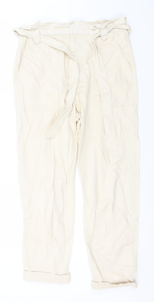 Womens UK Size 12 New Look Regular Fit  Ivory Trousers