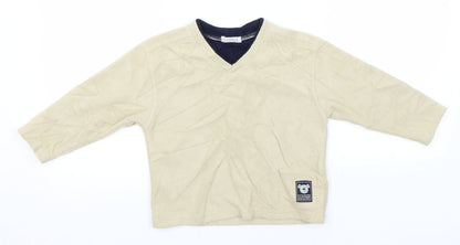 Additional front view of George boys’ green v-neck polyester jumper, size 2-3, years