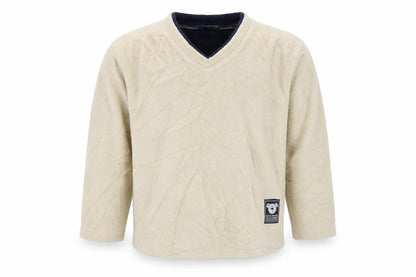 Front view of George boys’ green v-neck polyester jumper, size 2-3, years