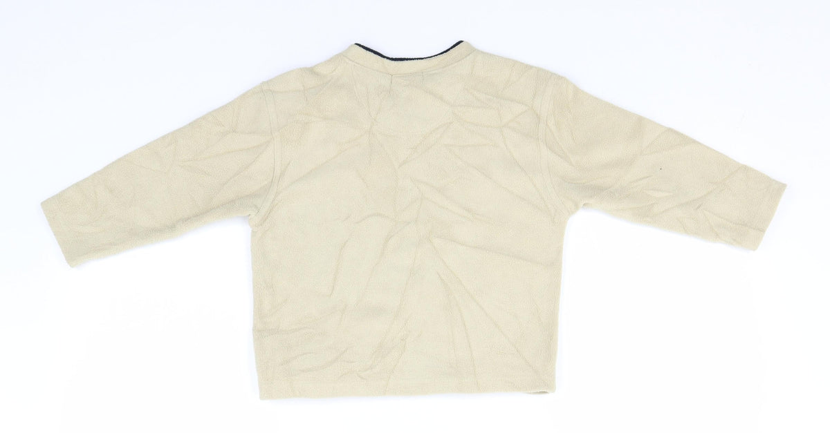 Back view of George boys’ green v-neck polyester jumper, size 2-3, years