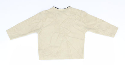 Back view of George boys’ green v-neck polyester jumper, size 2-3, years