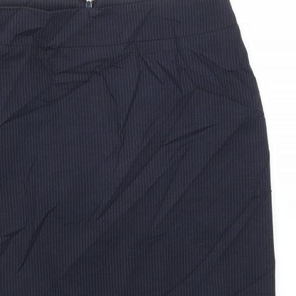 Uniqlo Womens Blue Striped Polyester Straight & Pencil Skirt Size 25 in
