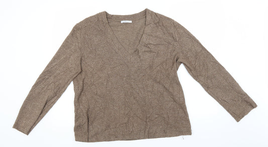 Womens UK Size L Zara Brown Pullover Jumper