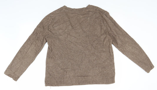 Womens UK Size L Zara Brown Pullover Jumper
