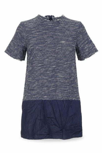 ASOS Womens Blue  Cotton Basic T-Shirt Size 8 Round Neck