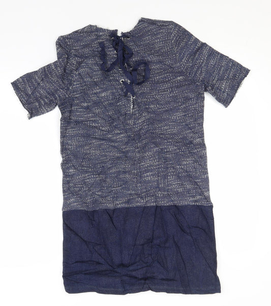 ASOS Womens Blue  Cotton Basic T-Shirt Size 8 Round Neck