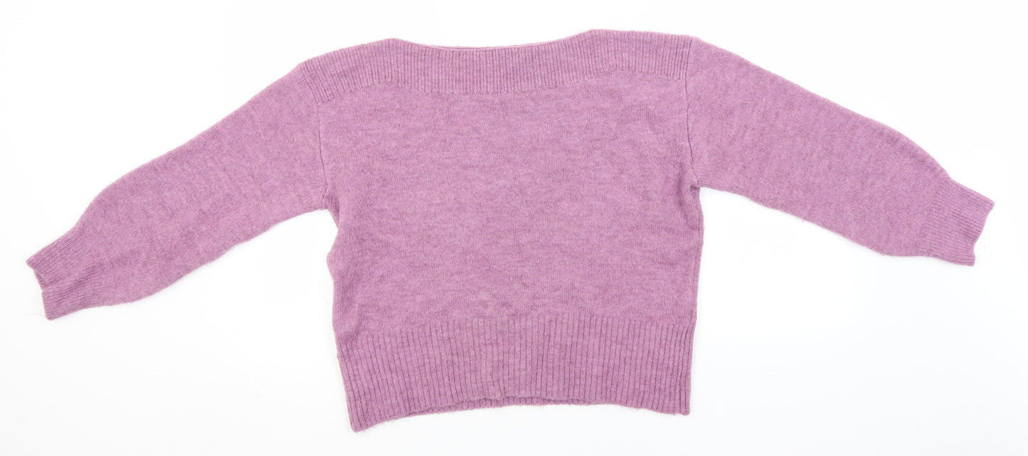 Womens UK Size M Marks and Spencer Pink Henley Jumper