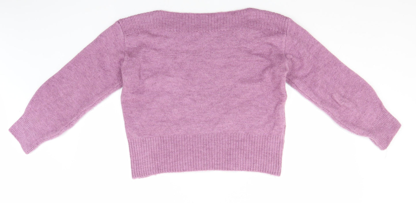 Womens UK Size M Marks and Spencer Pink Henley Jumper