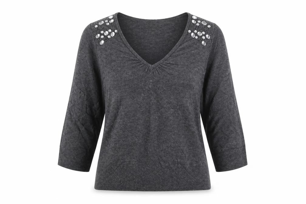 Womens UK Size L Preworn Grey Pullover Jumper