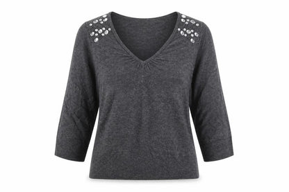 Womens UK Size L Preworn Grey Pullover Jumper