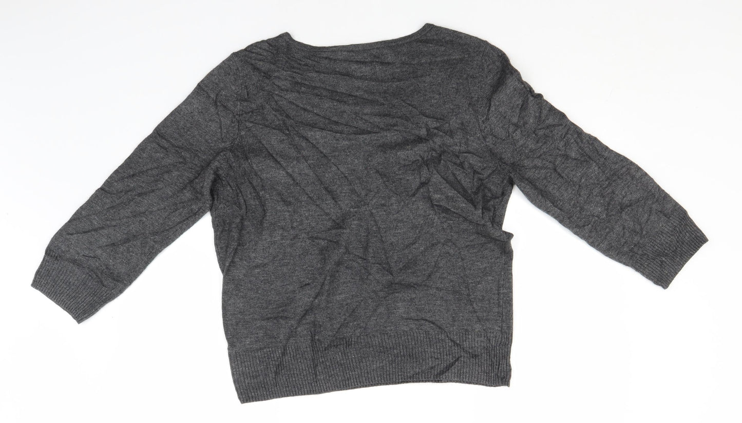 Womens UK Size L Preworn Grey Pullover Jumper