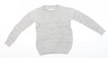 Additional front view of 6ixty 8ight women’s grey round neck acrylic jumper, size S