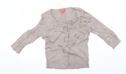 Womens UK Size 12 Monsoon Grey Cardigan Jumper