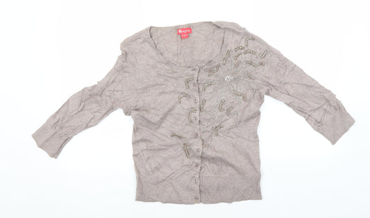 Womens UK Size 12 Monsoon Grey Cardigan Jumper