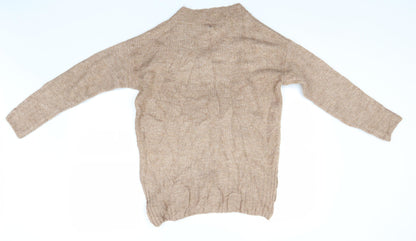 Primark Womens Beige V-Neck  Acrylic Pullover Jumper Size 4