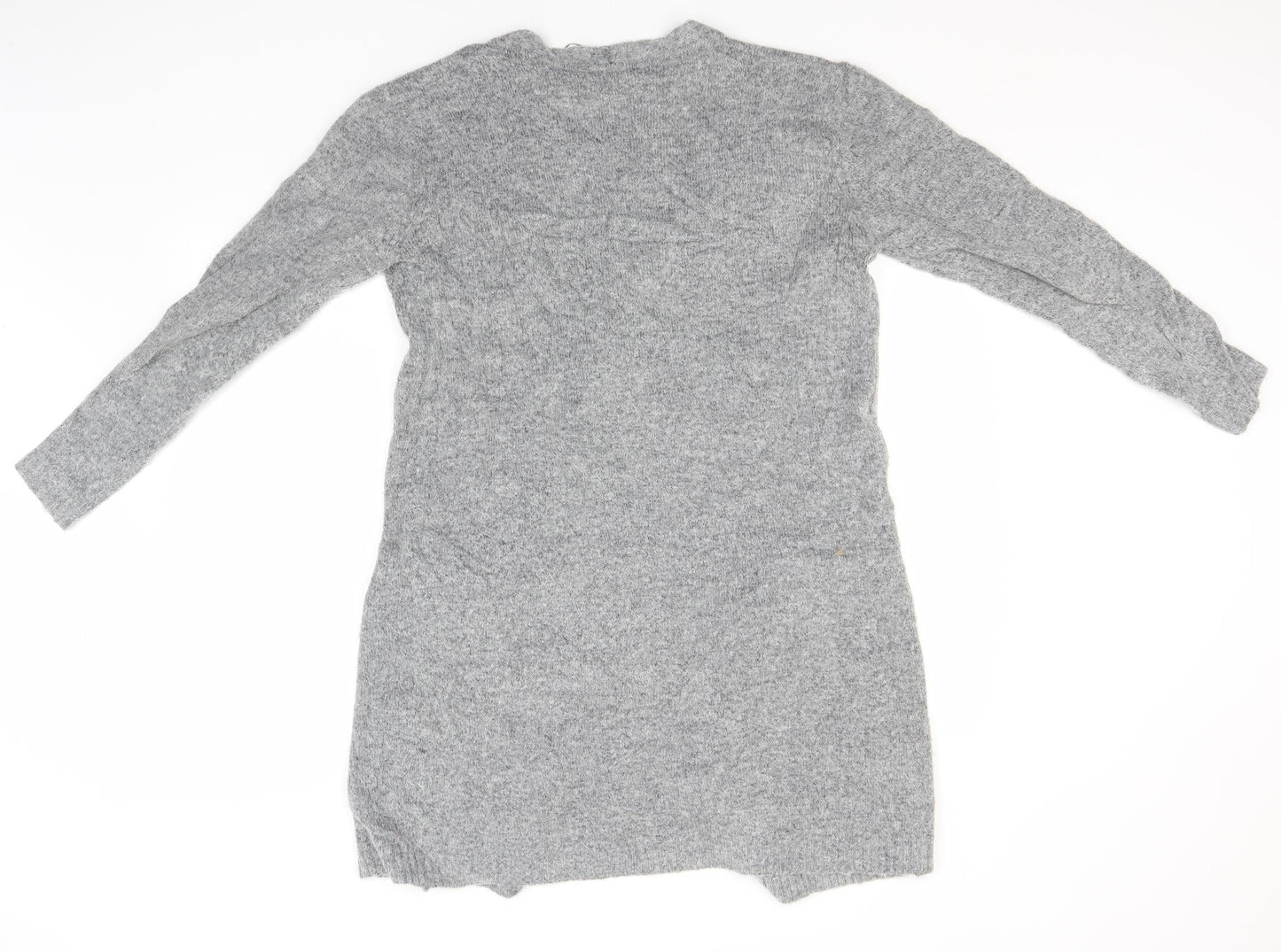 Preworn Womens Grey Round Neck  Acrylic Cardigan Jumper Size S