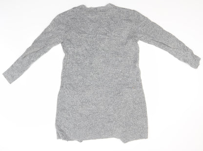 Preworn Womens Grey Round Neck  Acrylic Cardigan Jumper Size S