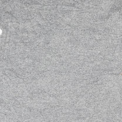 Preworn Womens Grey Round Neck  Acrylic Cardigan Jumper Size S