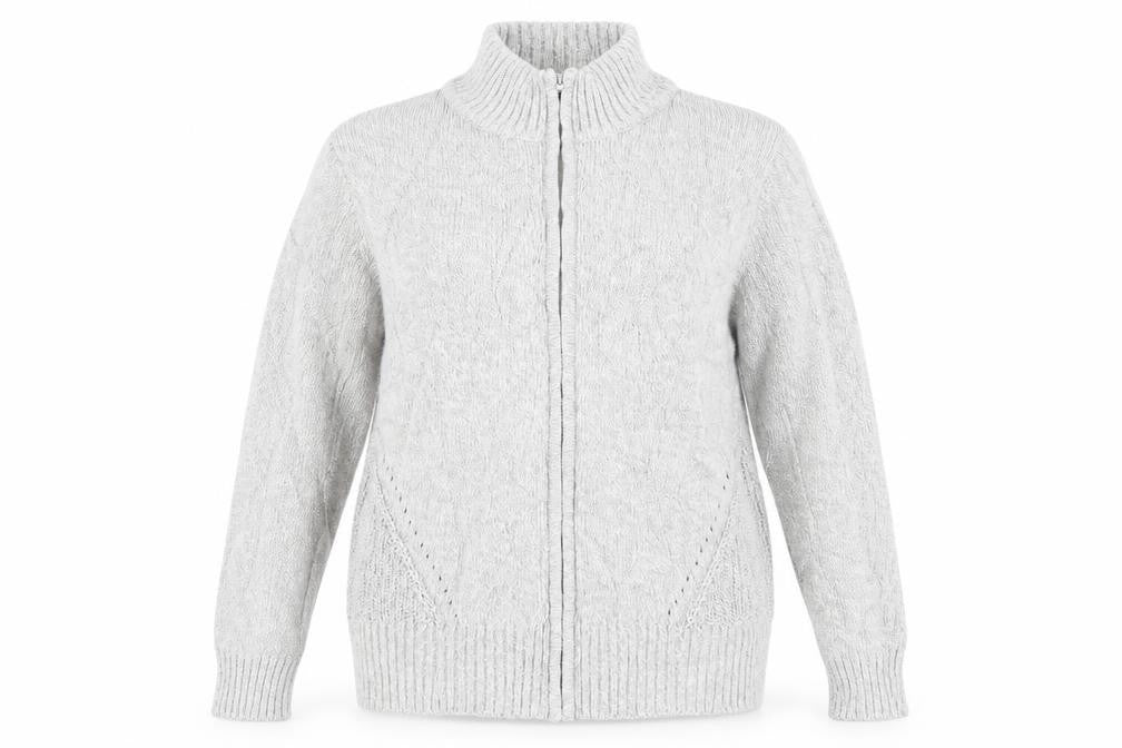 Womens UK Size 18 EWM Grey Full Zip Jumper