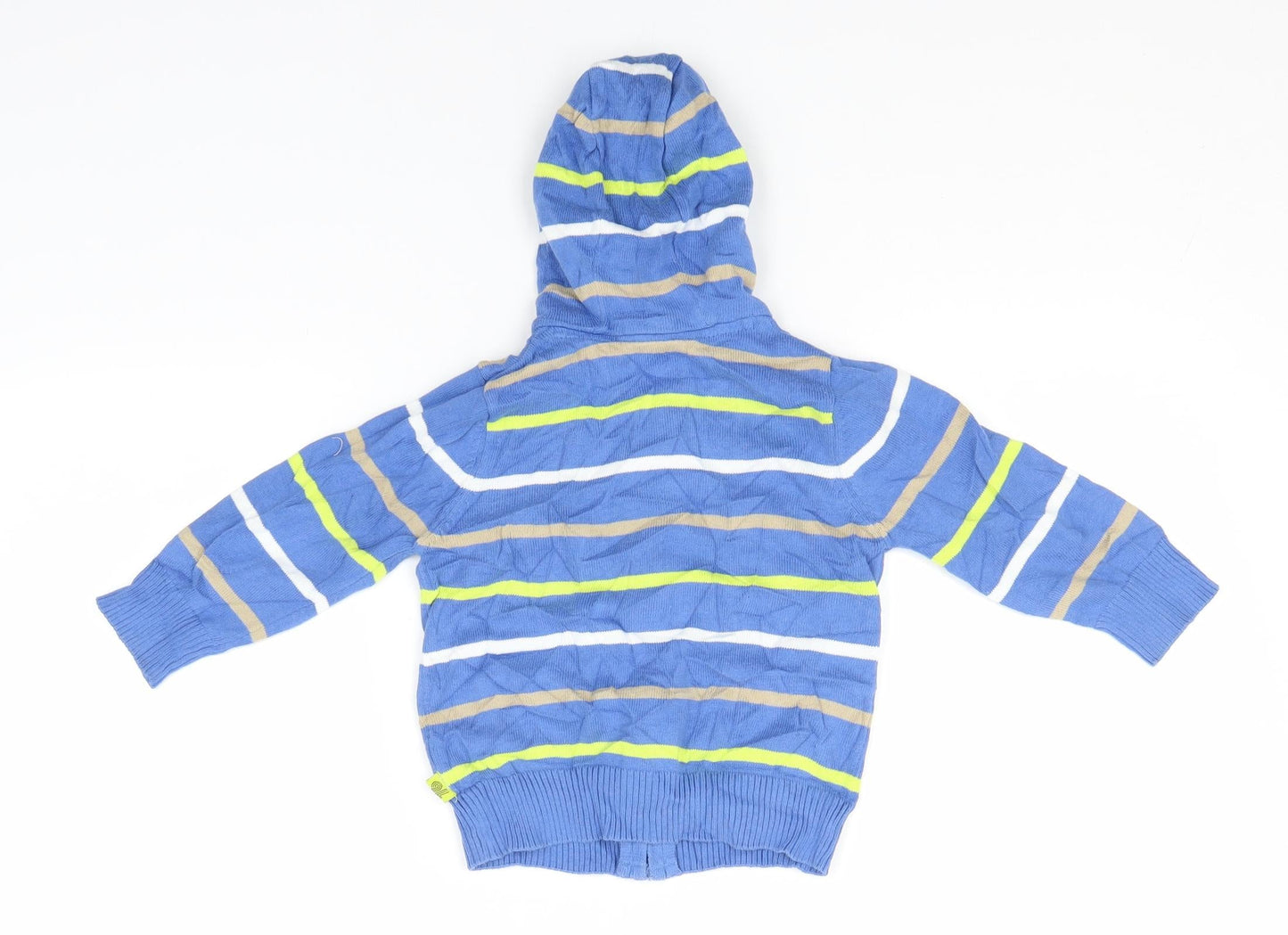 Mothercare Baby Blue Striped Cotton Full Zip Jumper Size 12-18 Months