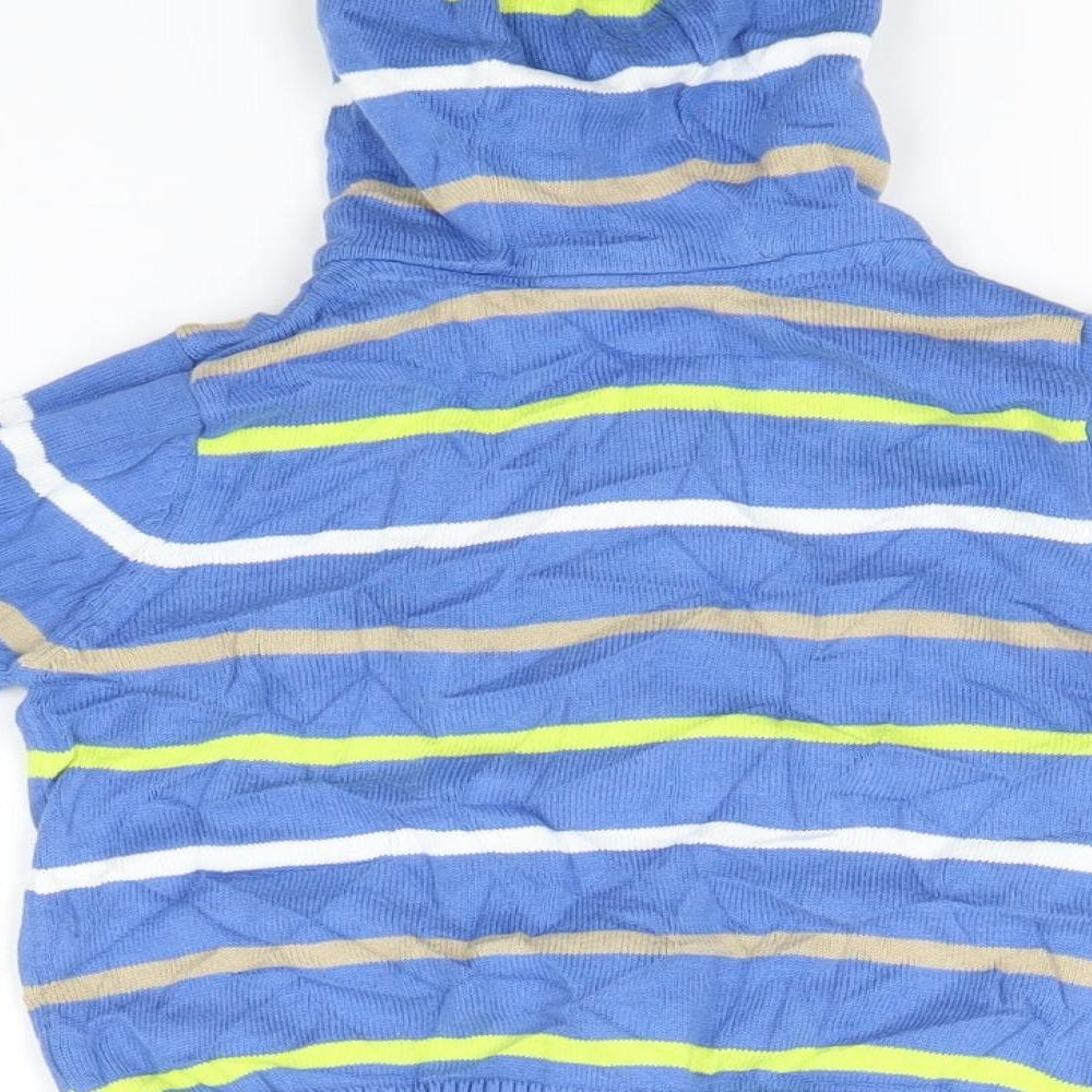 Mothercare Baby Blue Striped Cotton Full Zip Jumper Size 12-18 Months