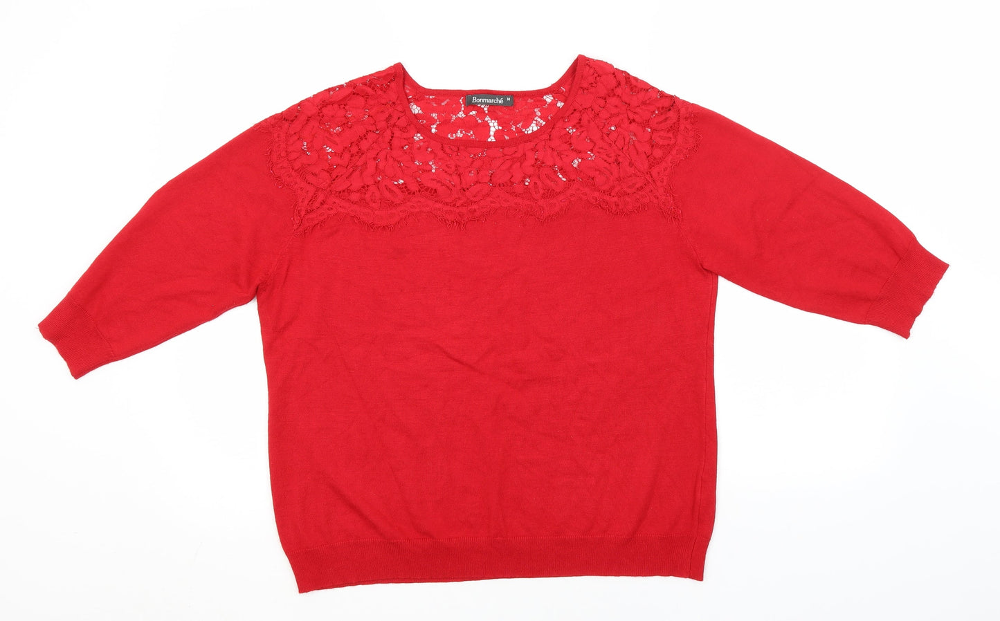 Bonmarché Womens Red  Viscose Pullover Hoodie Size M