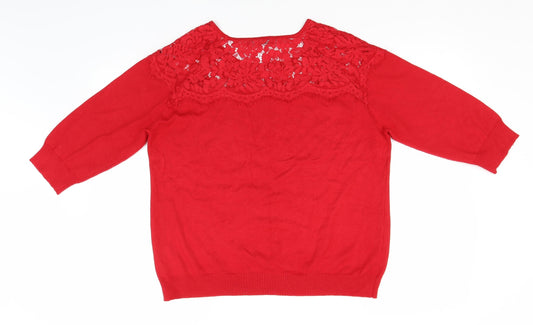 Bonmarché Womens Red  Viscose Pullover Hoodie Size M