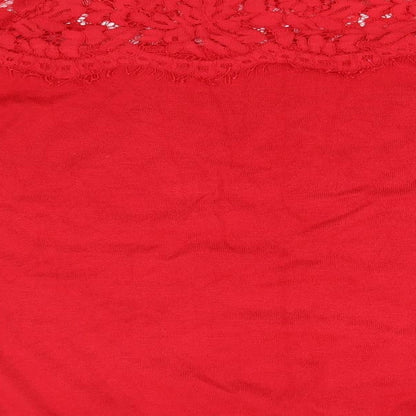 Bonmarché Womens Red  Viscose Pullover Hoodie Size M