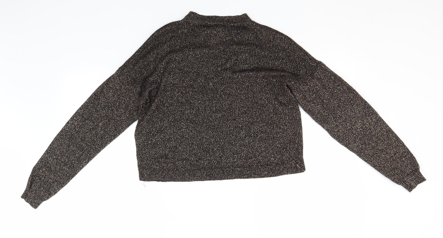 Primark Womens Gold Round Neck  Viscose Pullover Jumper Size 6