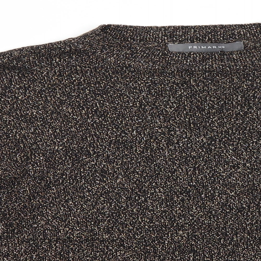 Primark Womens Gold Round Neck  Viscose Pullover Jumper Size 6