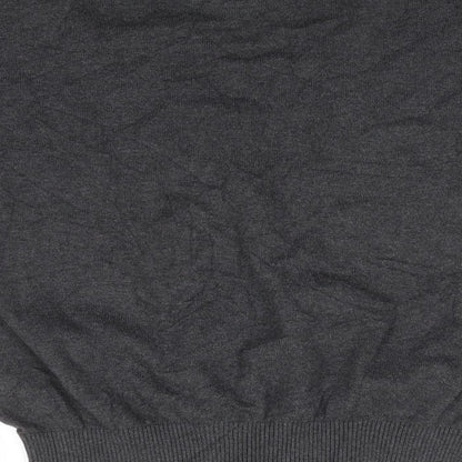 LERROS Mens Grey V-Neck  Cotton Pullover Jumper Size S   - Charcoal grey