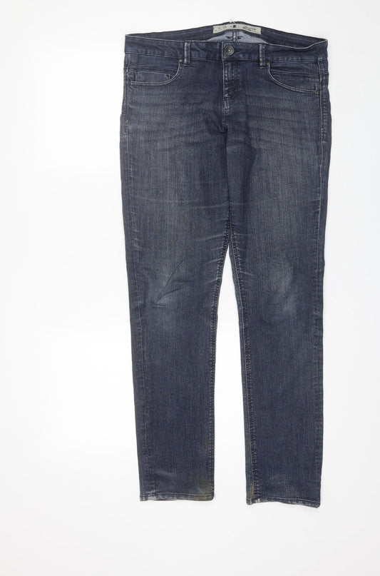 Denim CO Womens Blue  Cotton Skinny Jeans Size 12 L29 in Regular