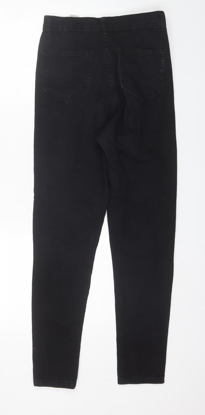 PRETTYLITTLETHING Womens Black  Cotton Skinny Jeans Size 8 L27 in Regular