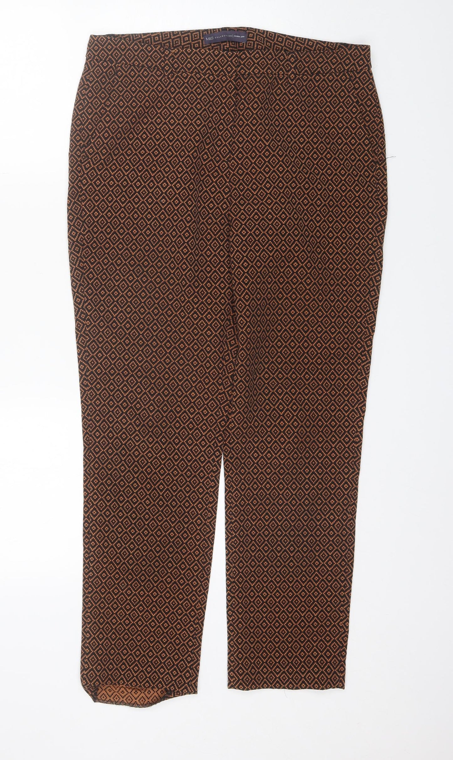 Womens UK Size 12 Marks and Spencer Regular Fit  Brown Trousers