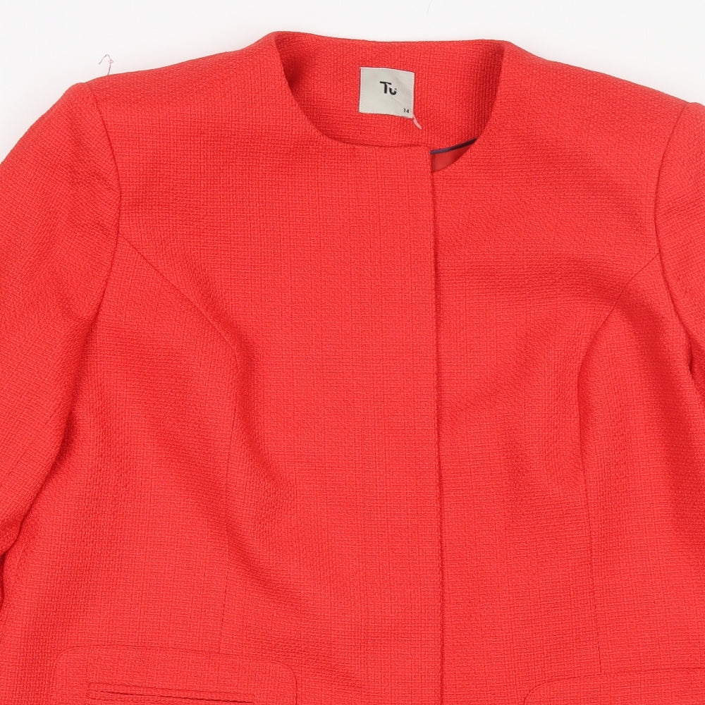 TU Womens Red   Overcoat Jacket Size 14