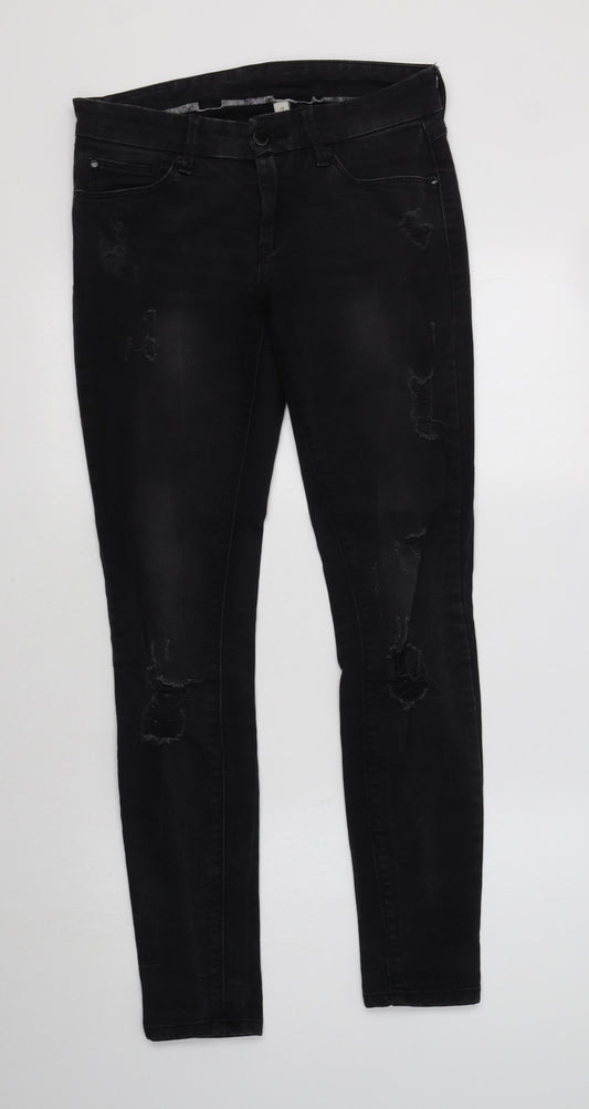 Mango Womens Black  Cotton Skinny Jeans Size 8 L31 in Regular