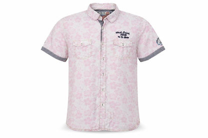 Mens UK Size L Lee Cooper Pink  Button-Up Short Sleeve Casual Shirt